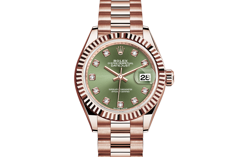 rose gold and green rolex